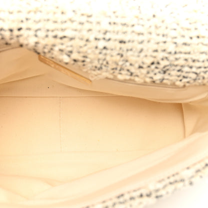 Chanel Tweed Quilted Medium Chanel 19 Flap Ecru Black 6 of 12