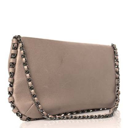 Chanel Lambskin Flat Shoulder Bag Beige 3 of 9