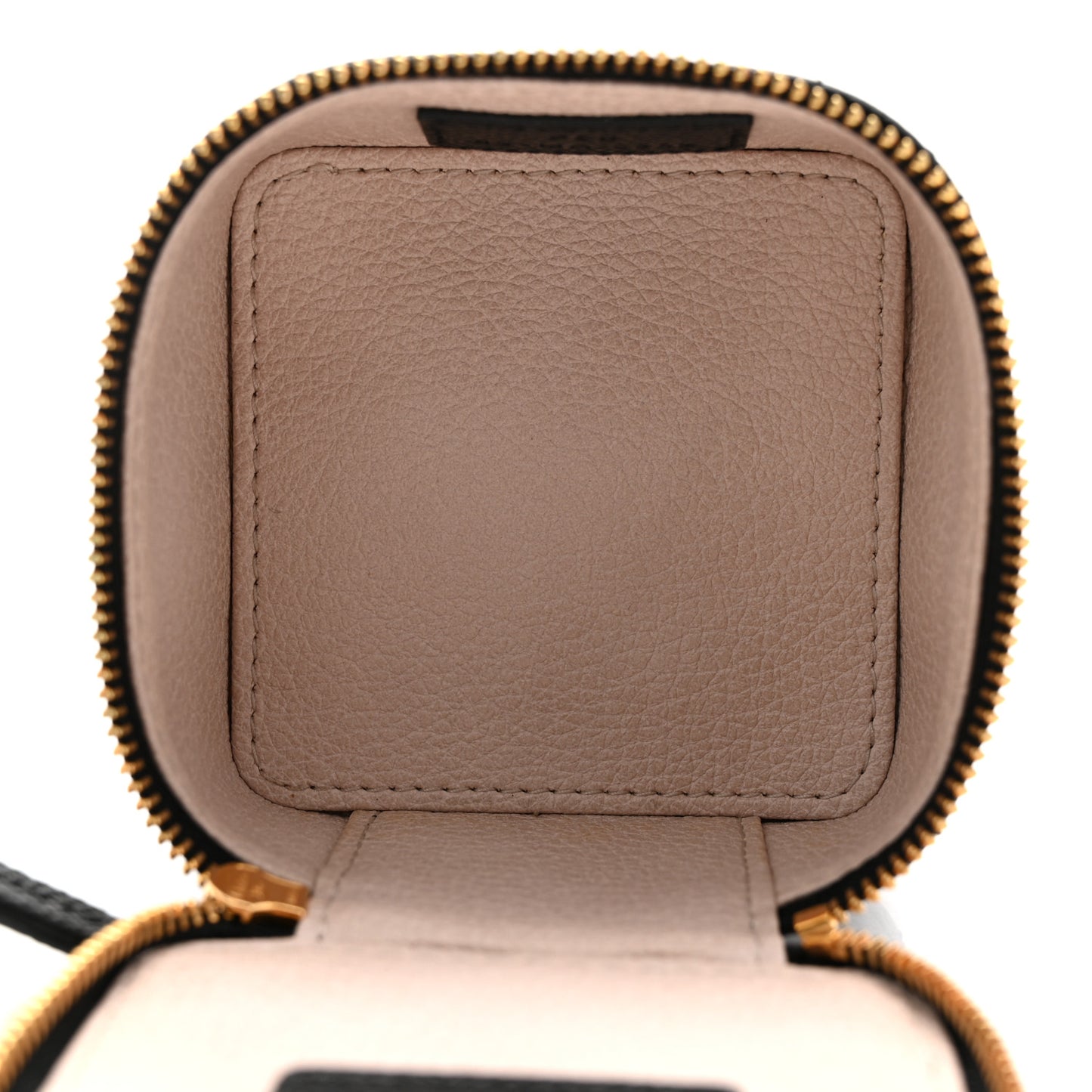 Grained Calfskin Cannage Mini Caro Jewelry Case Black