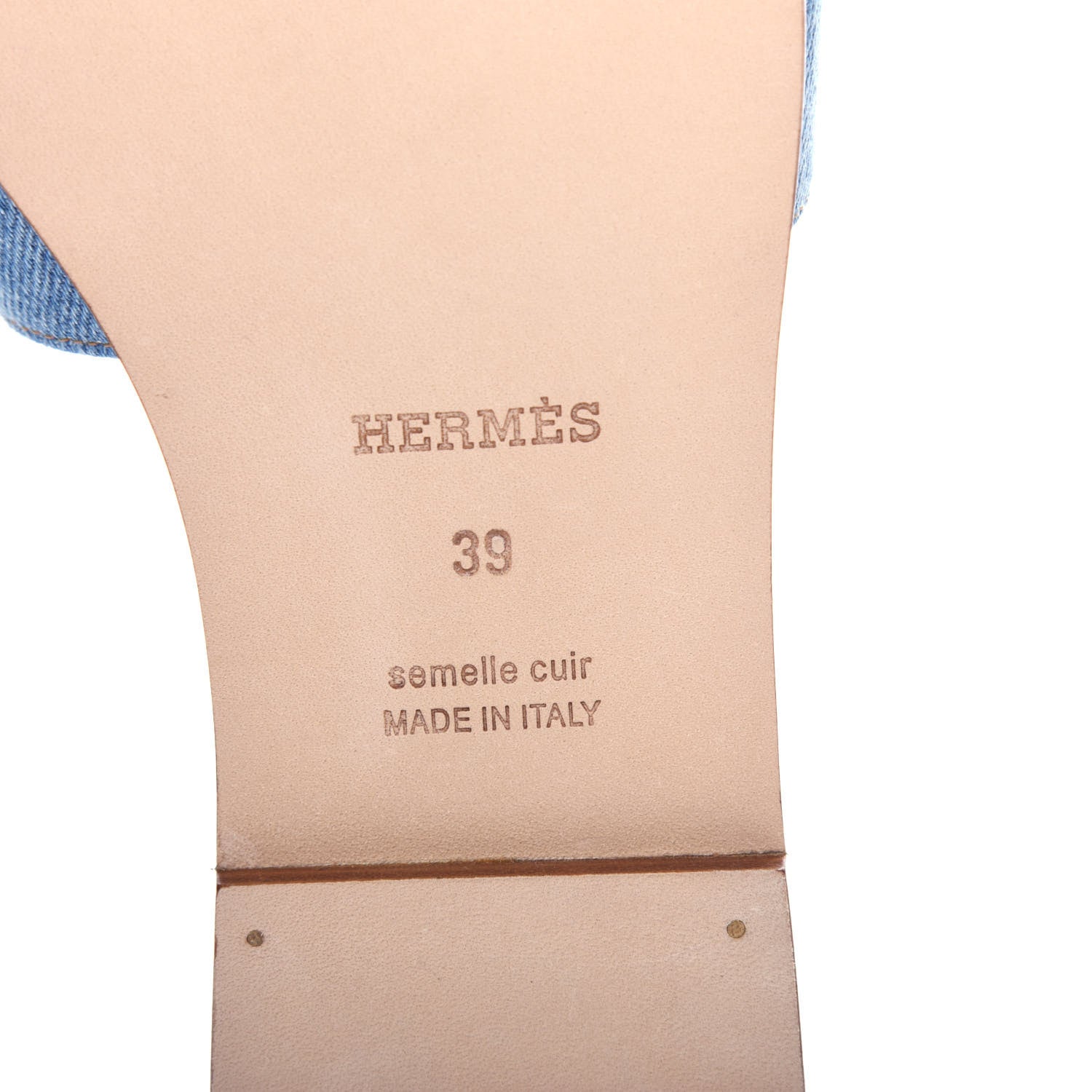 Hermes Denim Canvas Oran Sandals 39 Bleu Clair 9 of 11