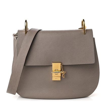 Chloe Grained Lambskin Large Drew Shoulder Bag Motty Grey 1 of 12
