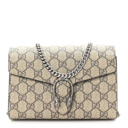 Gucci GG Supreme Monogram Mini Dionysus Chain Wallet Beige Taupe 1 of 12