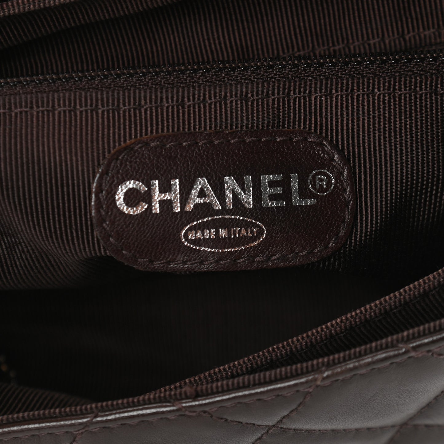 Lambskin Quilted Backpack Brown