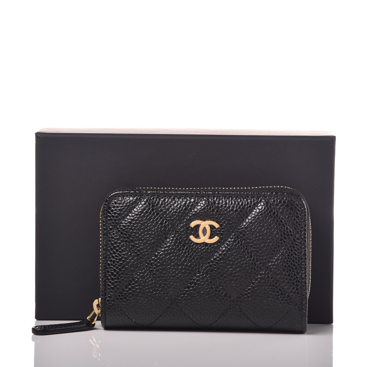 Chanel Caviar Quilted Zip Coin Purse Black 8 of 8