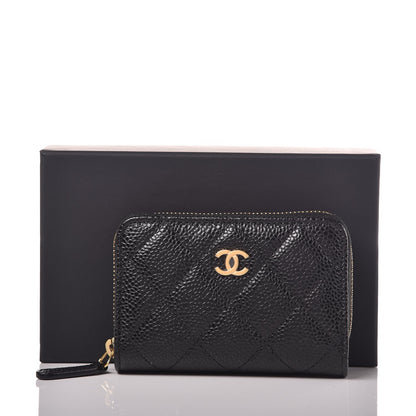 Chanel Caviar Quilted Zip Coin Purse Black 8 of 8