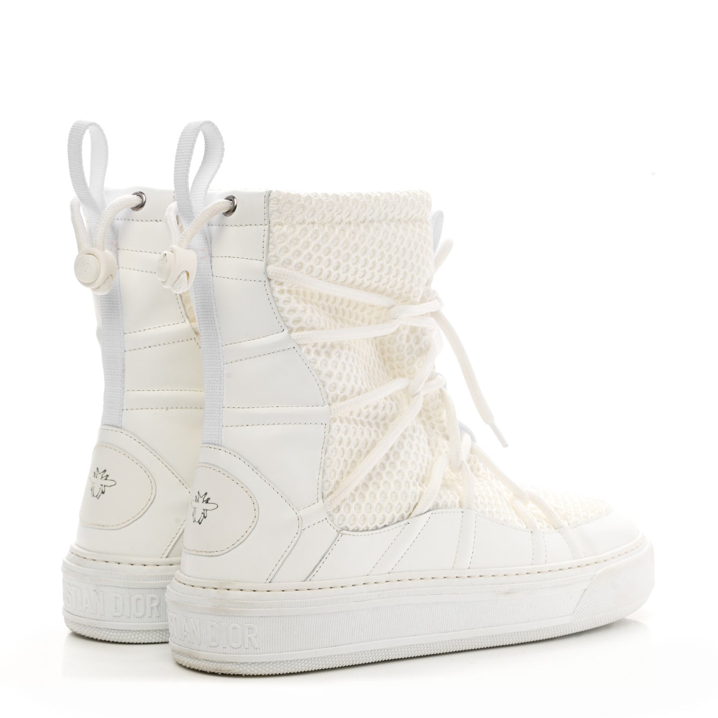 Resille Calfskin Womens Dior Solar Ankle Boots 39.5 White