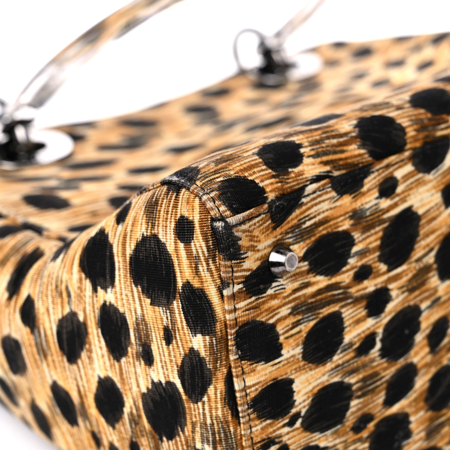 Canvas Leopard Print Medium Lady Dior