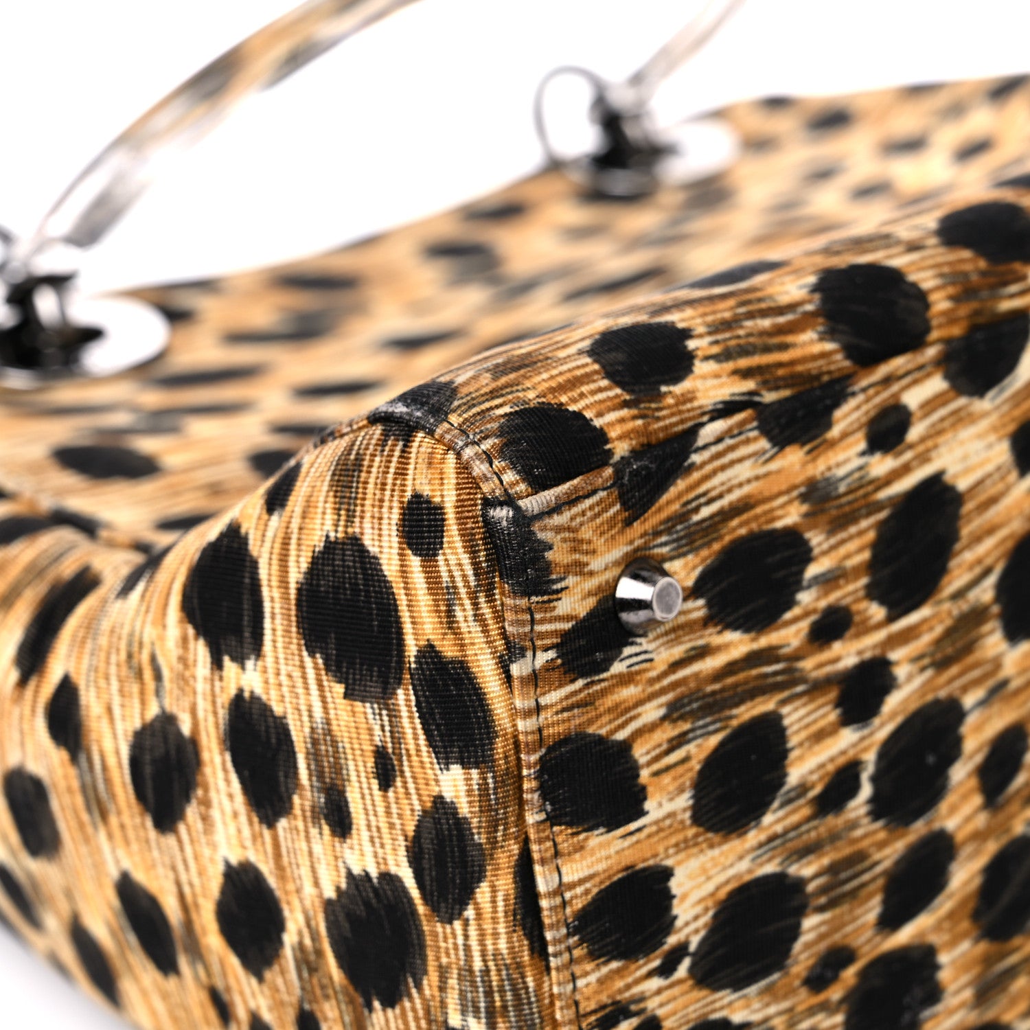 Christian Dior Canvas Leopard Print Medium Lady Dior 10 of 11