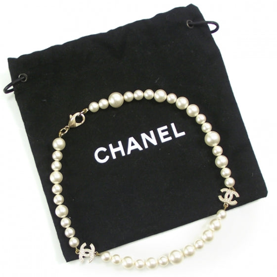 Chanel Pearl Crystal CC Necklace 3 of 5