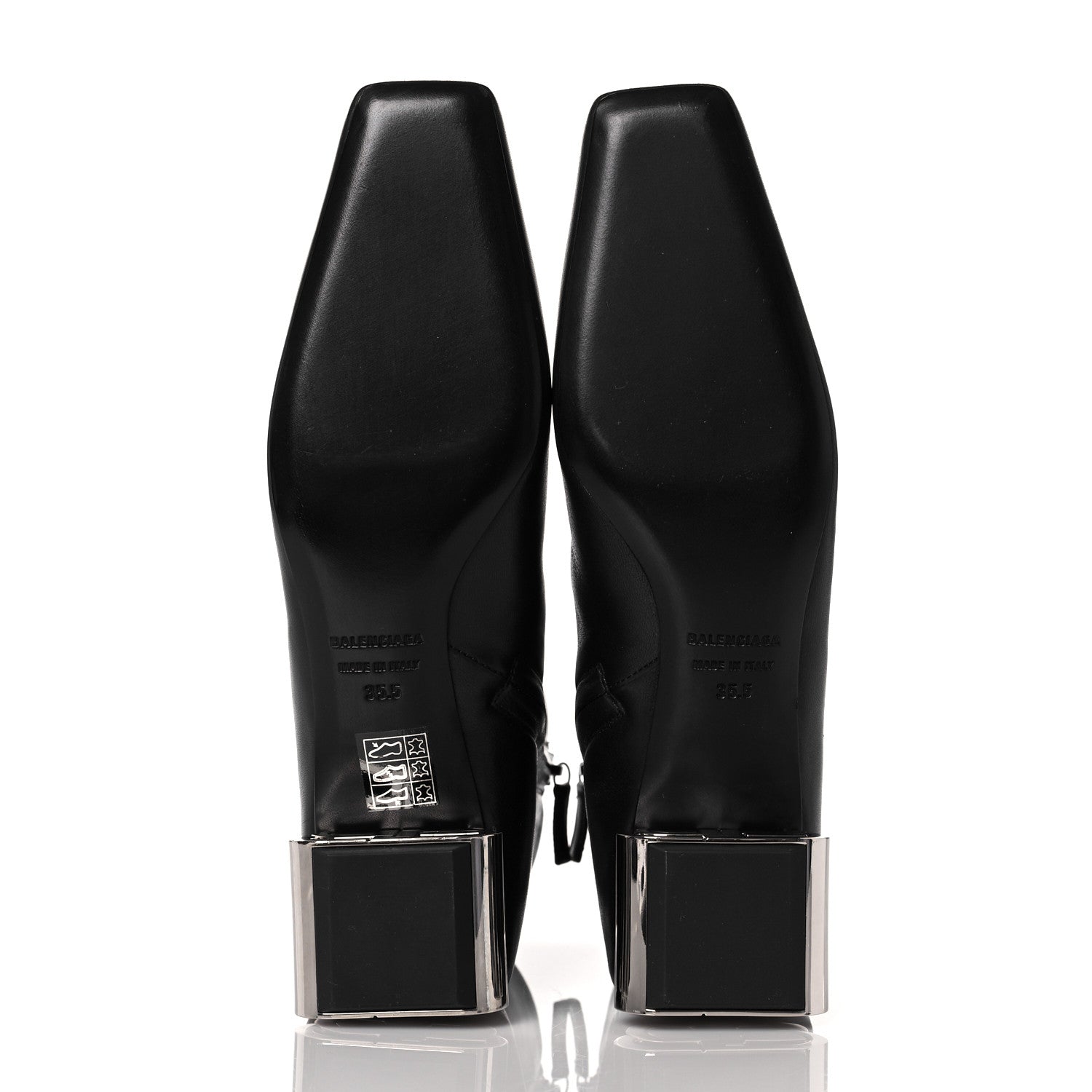Balenciaga Sheepskin Typo Ankle Booties 35.5 Black 6 of 8