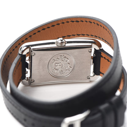 Hermes Stainless Steel Barenia 20mm Nantucket Double Tour Quartz Watch Noir 4 of 6