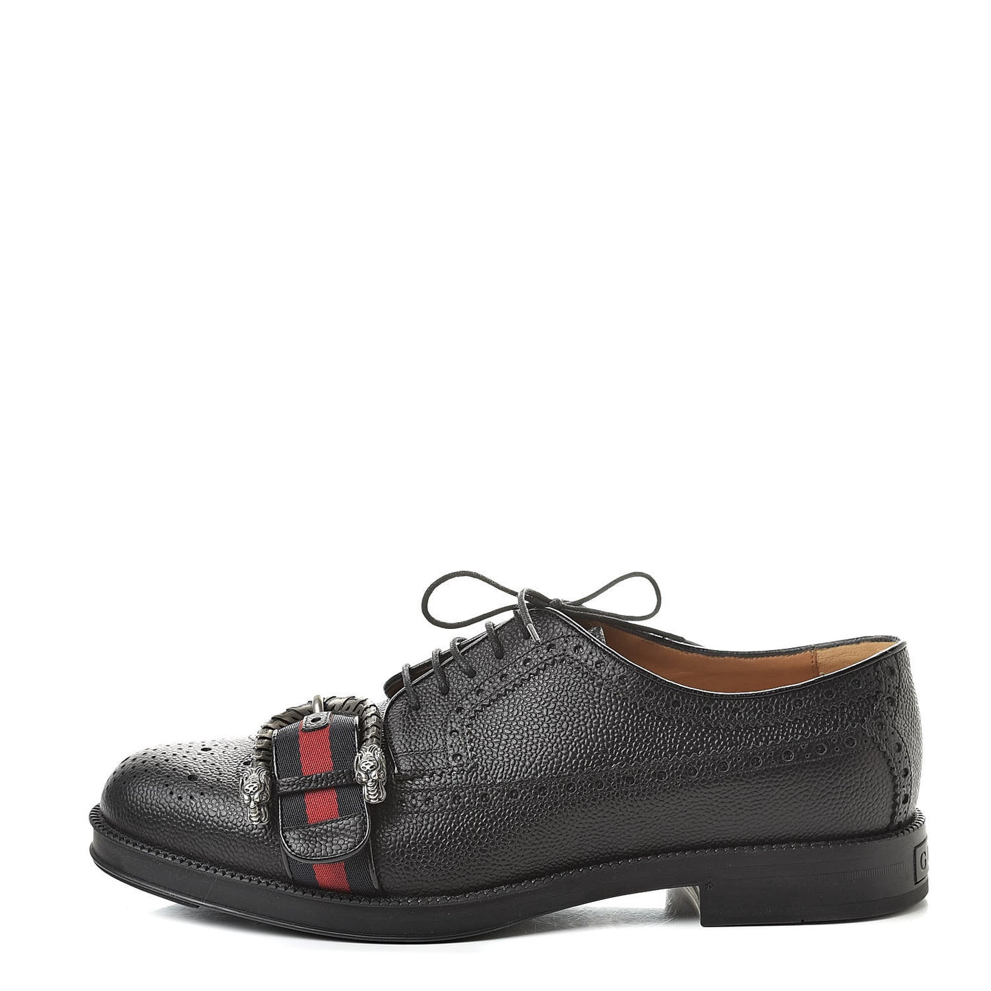 Calfskin Web Mens Queercore Brogue Derby Shoes 9.5 Black