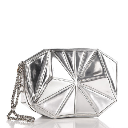Chanel Patent Midnight Swim Wristlet Clutch Silver 3 of 8