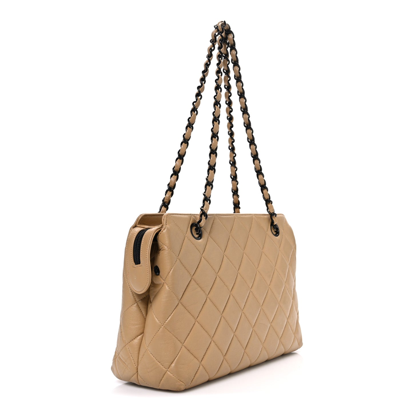 Lambskin Quilted Shoulder Bag Beige