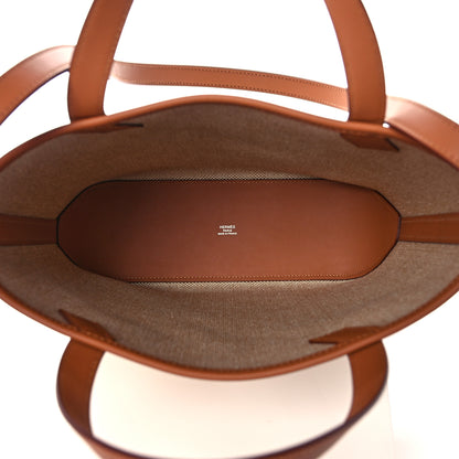 Hermes Swift Toile H Cabas H En Biais 27 Ecru Naturel Gold 5 of 10