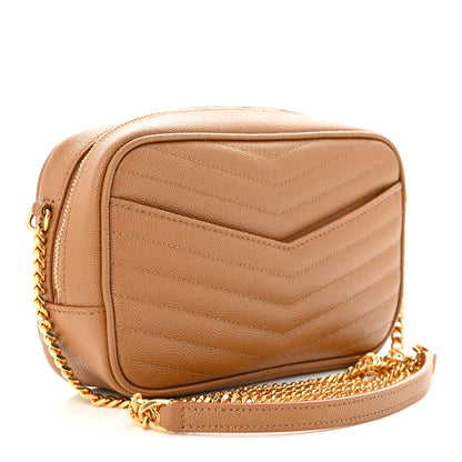 Saint Laurent Grain De Poudre Matelasse Monogram Mini Lou Camera Bag Dark Natural 3 of 10