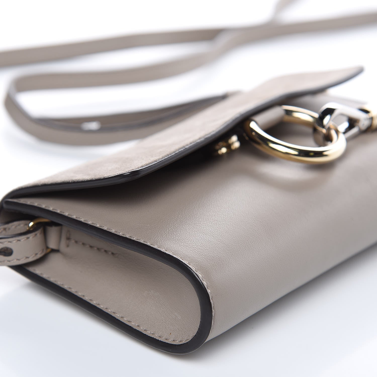 Chloe Suede Calfskin Mini Faye Shoulder Bag Motty Grey 8 of 11