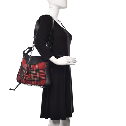 Loewe Wool Calfskin Small Hammock Shoulder Bag Black Red Tartan 2 of 10