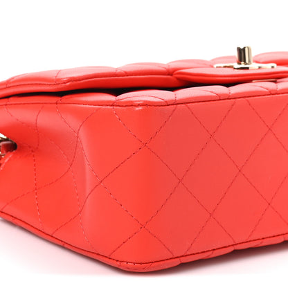 Chanel Lambskin Quilted Mini Rectangular Flap Red 9 of 10