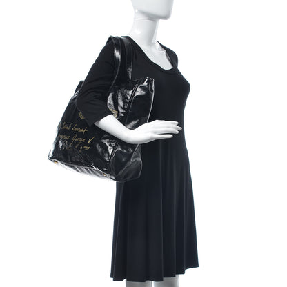 Saint Laurent Textured Patent Large Y-Mail Tote Black 2 of 13