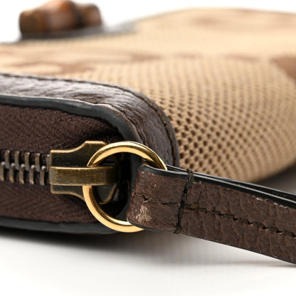 Gucci Monogram Jumbo GG Textured Dollar Calfskin Diana Zip Around Continental Wallet Camel Ebony New Acero 8 of 8