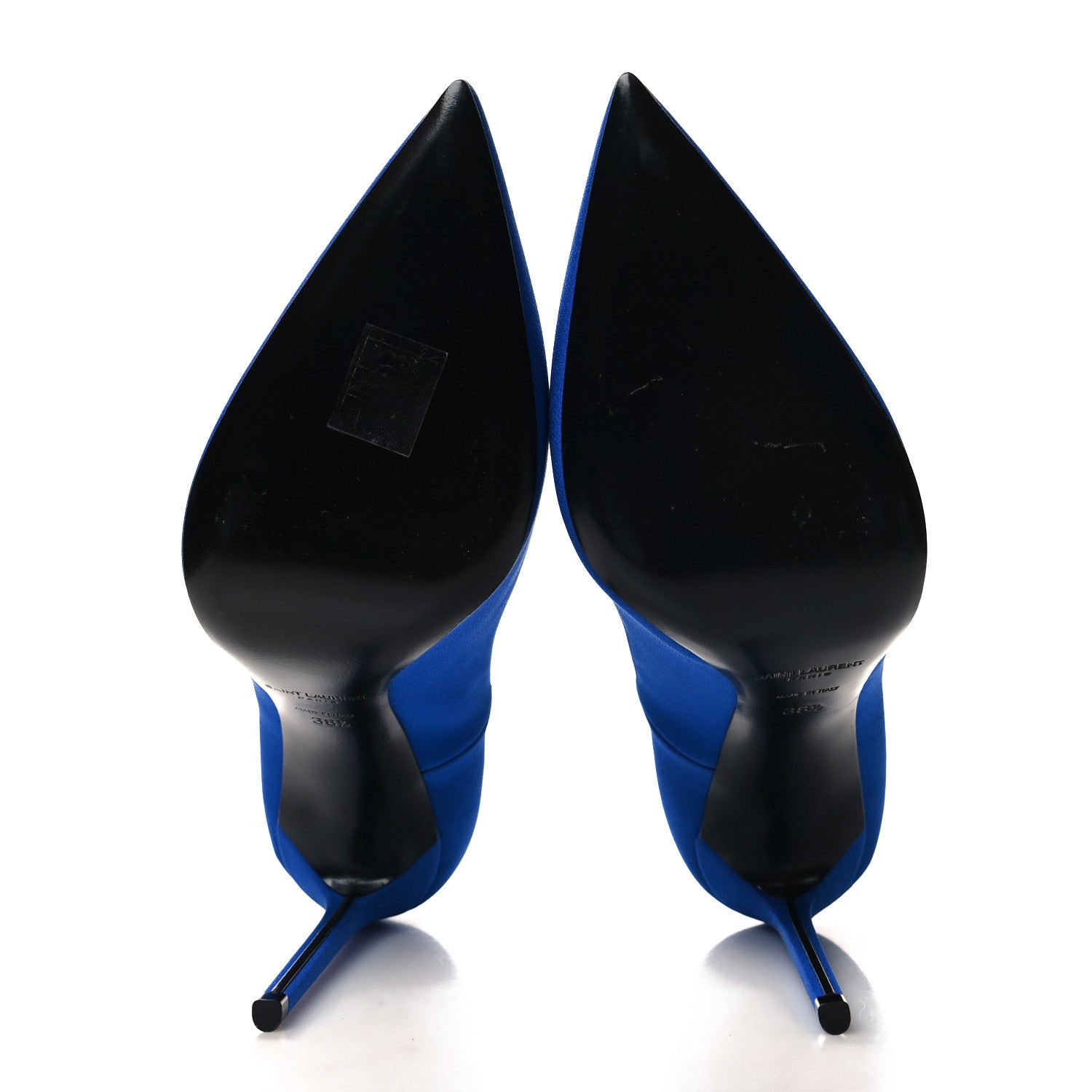 Saint Laurent Crepe Satin Zoe 105 Pump 38.5 Picasso Blue 5 of 9