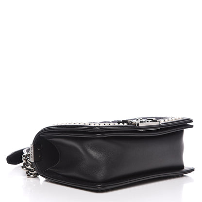 Chanel Calfskin Pearl Tweed Small Boy Flap Black 4 of 12