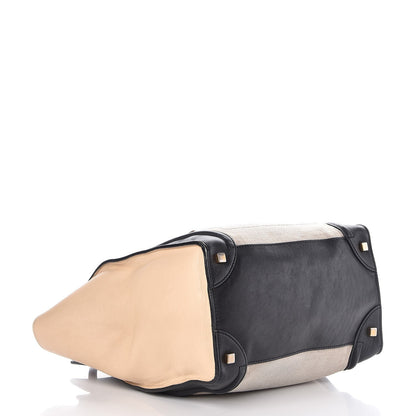 Celine Calfskin Linen Mini Tri-Color Luggage Beige 4 of 11