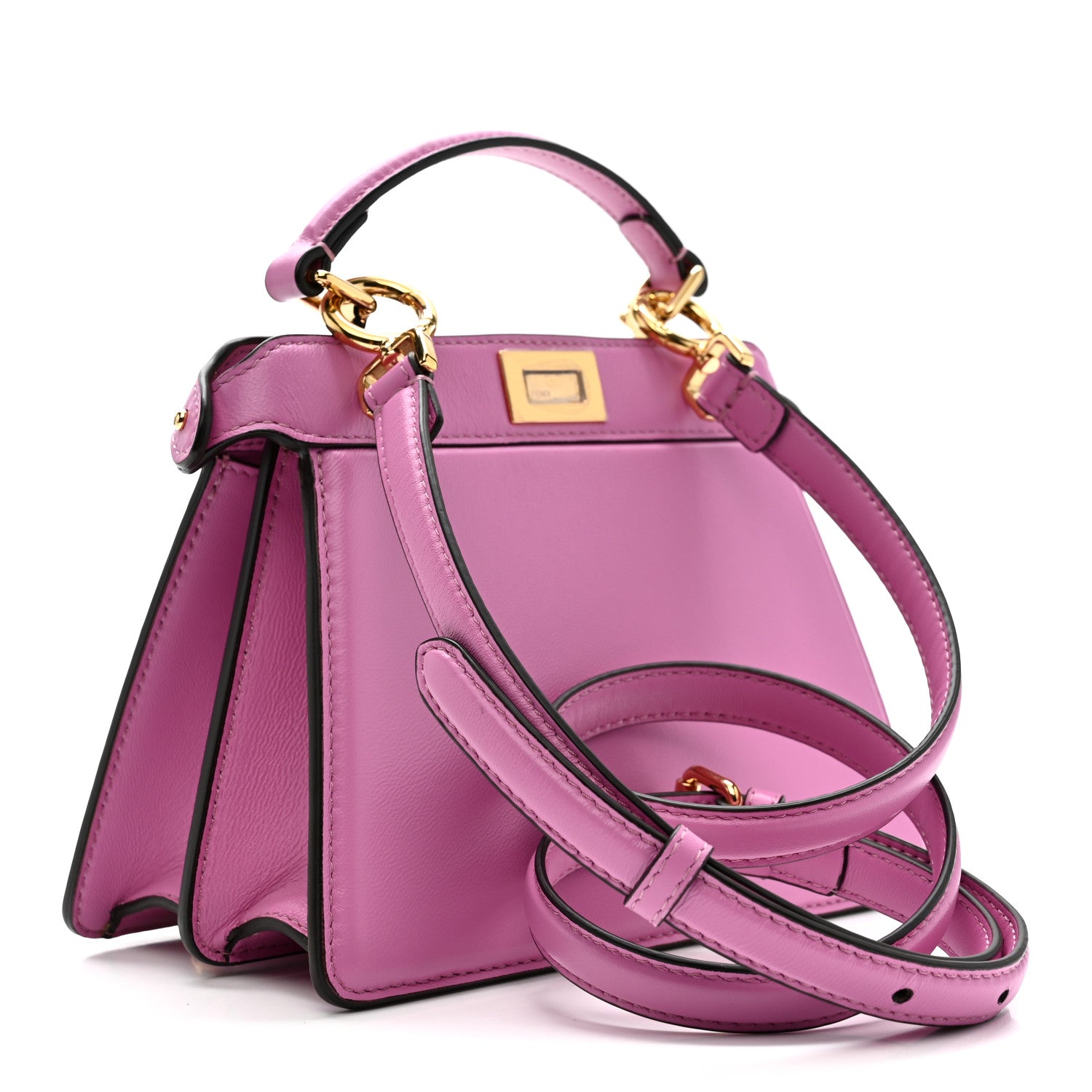 Fendi Shiny Nappa Petite Peekaboo I SEE U Satchel Rosa 3 of 11