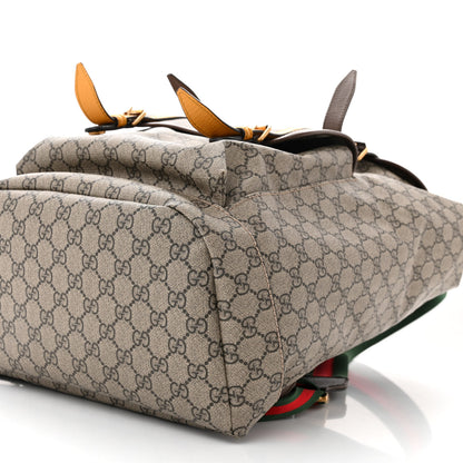 Gucci Soft GG Supreme Monogram Neo Vintage Double Buckle Backpack Beige New Acero Crop 9 of 11