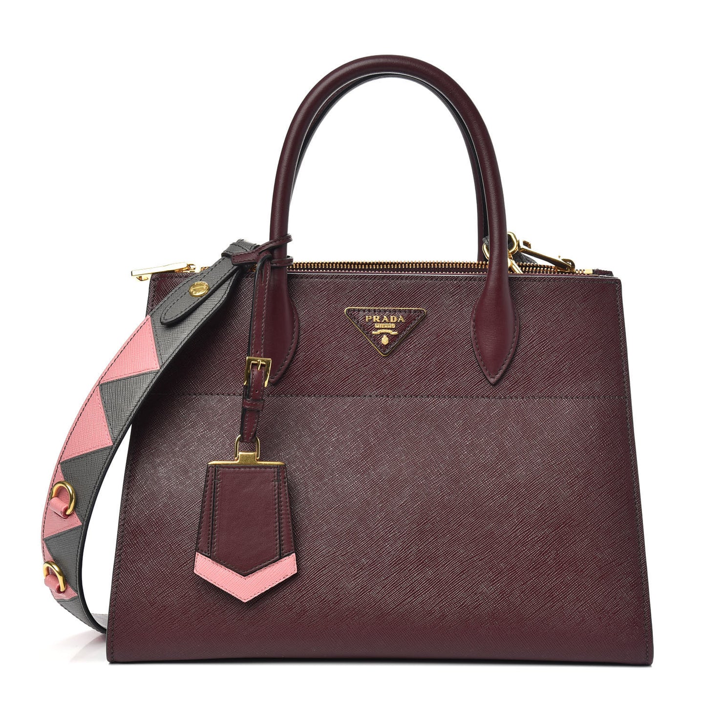 Saffiano Greche Medium Paradigme Bag Granato Petalo