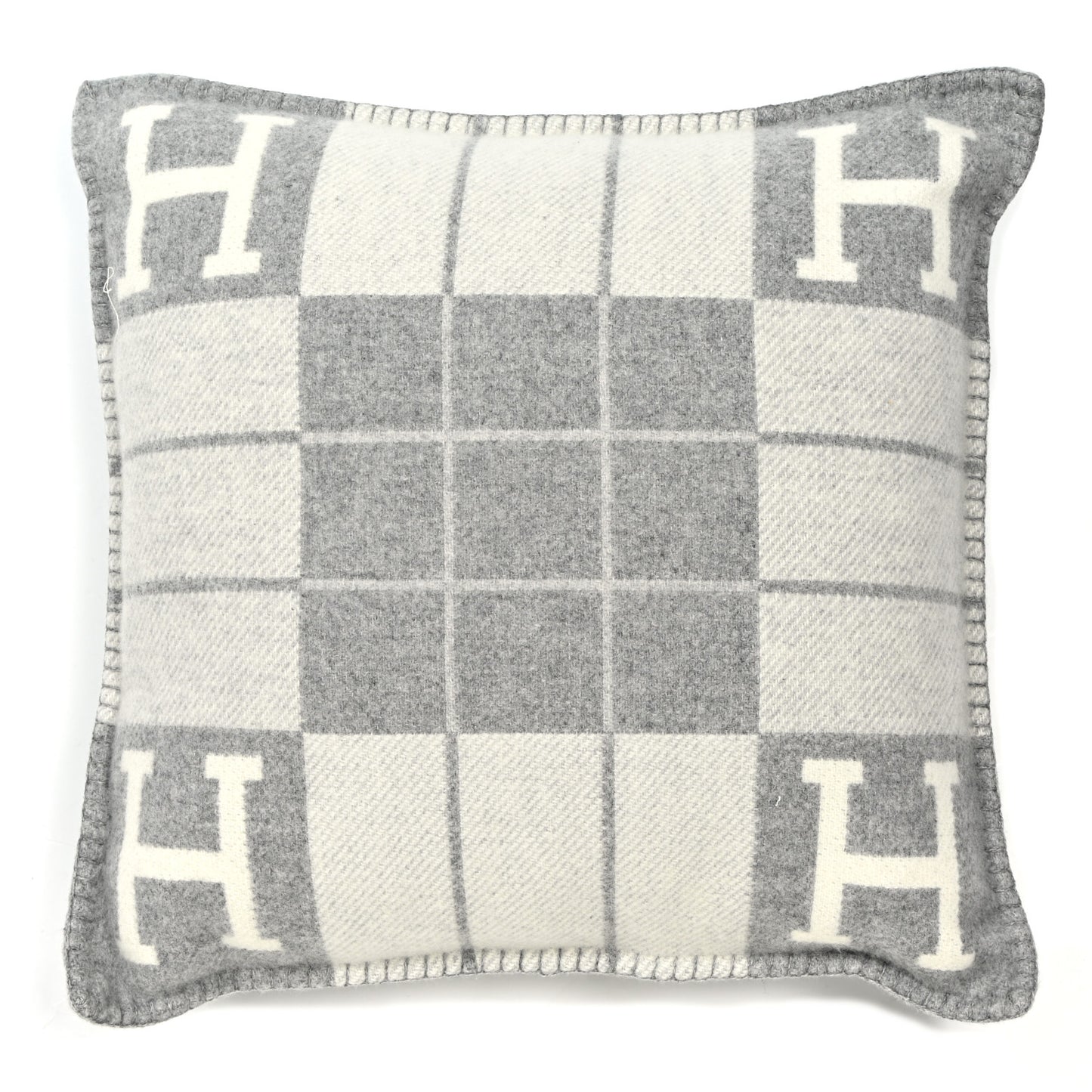 Wool Cashmere Avalon III Pillow PM Ecru Gris Clair