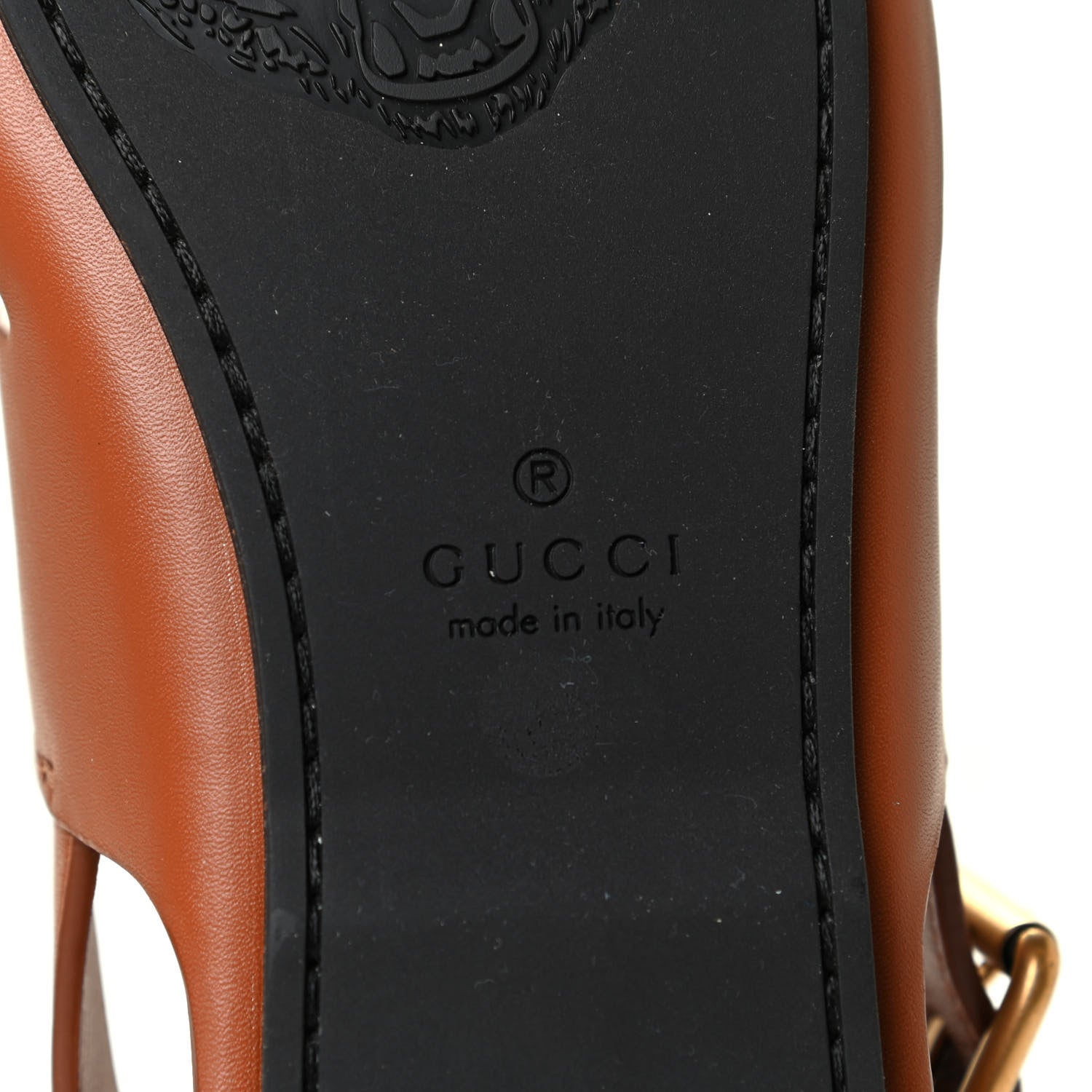Gucci Calfskin Mens GG Marmont Slingback Sandals 9 Bright Cuir 5 of 6