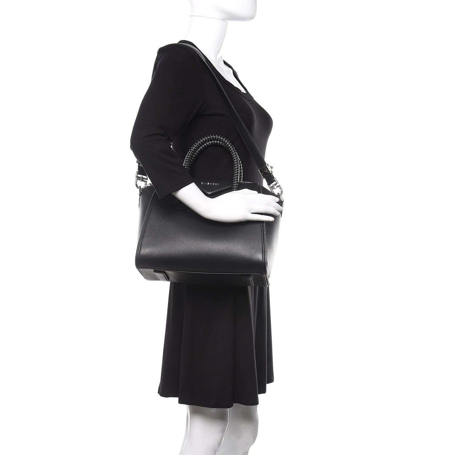 Givenchy Calfskin Small Studded Antigona Black 2 of 10