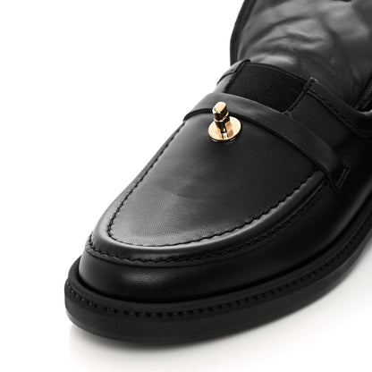 Chanel Lambskin Quilted CC Turnlock Loafers 37.5 Black 9 of 11