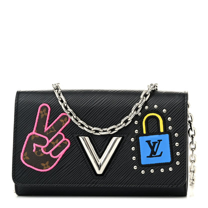Louis Vuitton Epi LV Stories Twist Chain Wallet Black 1 of 11