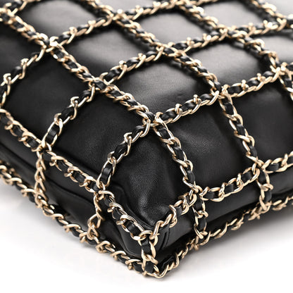 Chanel Lambskin Large Shopping Chain Tote Black 8 of 9