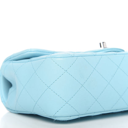 Chanel Lambskin Quilted Mini Rectangular Flap Neon Blue 6 of 11