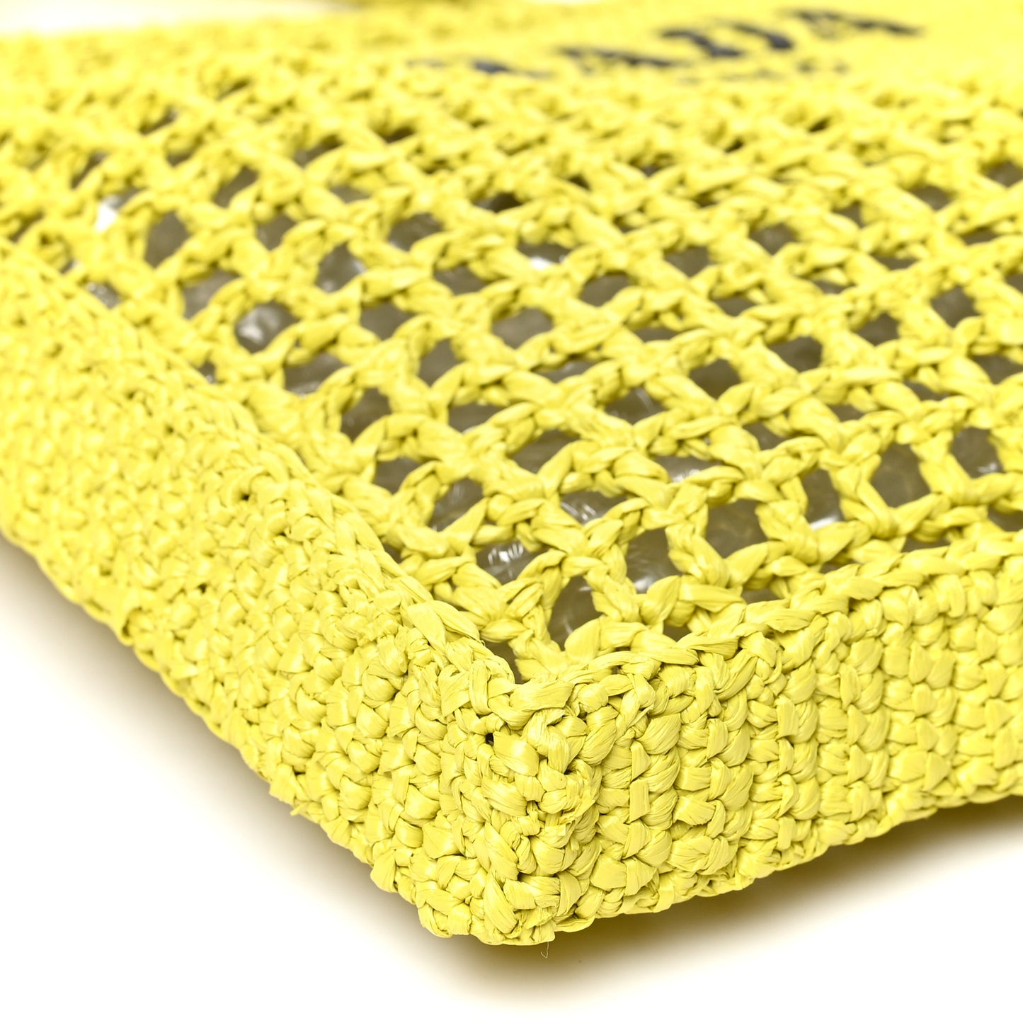 Yarn Raffia Effect Crochet Logo Embroidered Tote Bag Cedro