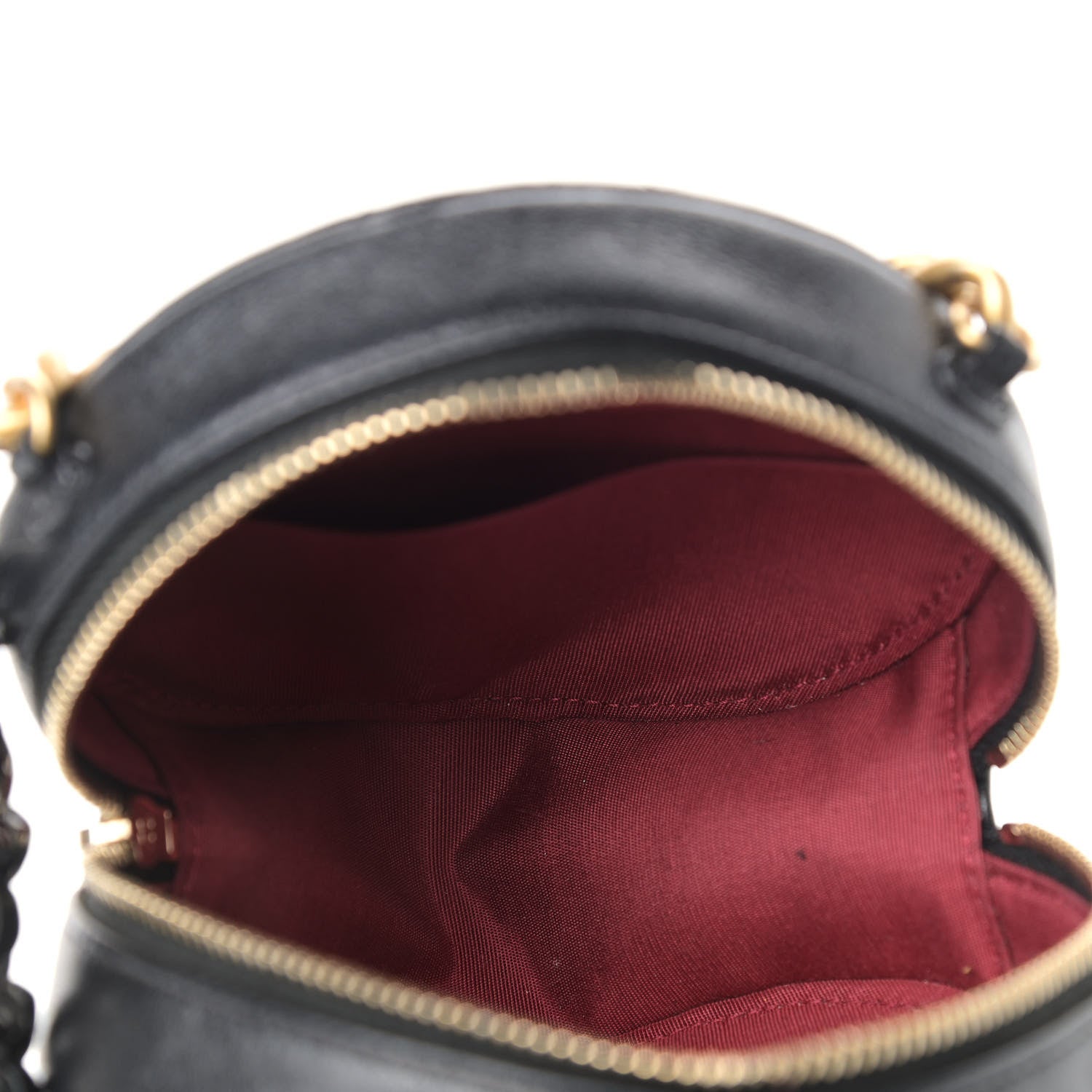 Chanel Shiny Goatskin Quilted Chanel 19 Round Clutch With Chain Black 5 of 11