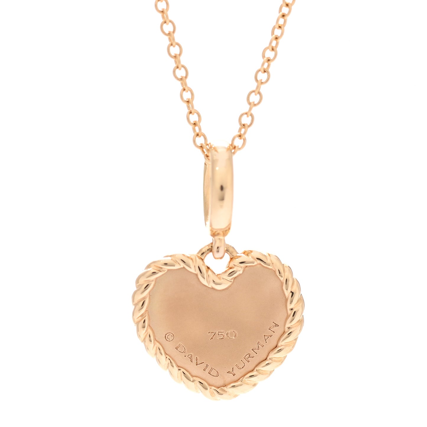 18K Yellow Gold Diamond Heart Initial C Charm Necklace
