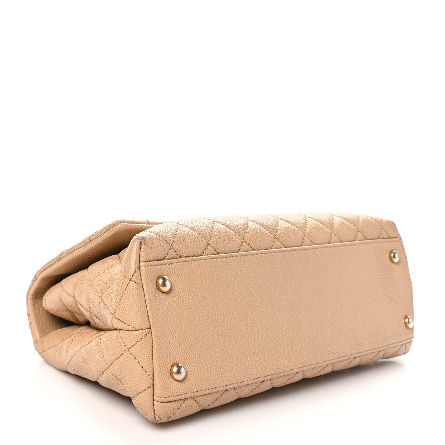 Chanel Caviar Lizard Embossed Quilted Small Coco Handle Flap Beige 4 of 16