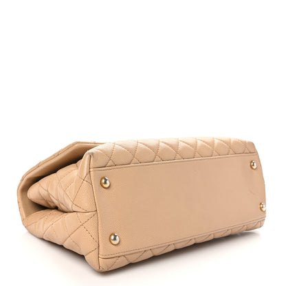 Chanel Caviar Lizard Embossed Quilted Small Coco Handle Flap Beige 4 of 16