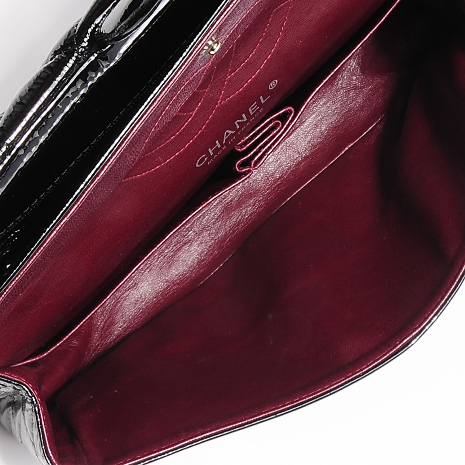 Chanel Distressed Patent Medium Double Flap Black 8 of 8