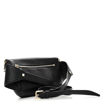 Valentino Garavani Grainy Calfskin Rockstud Belt Bag Black 3 of 13