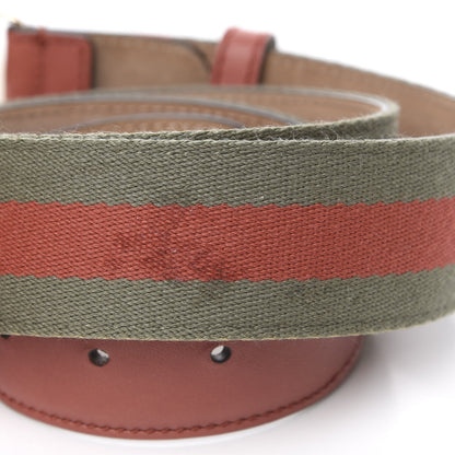 Gucci Calfskin Web Interlocking G Belt 95 38 Green Red 3 of 6