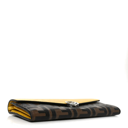 Fendi Vitello Cruise F is Fendi Bi-Color FF 1974 Embossed Continental Envelope Wallet On Chain Maya Yellow 4 of 8