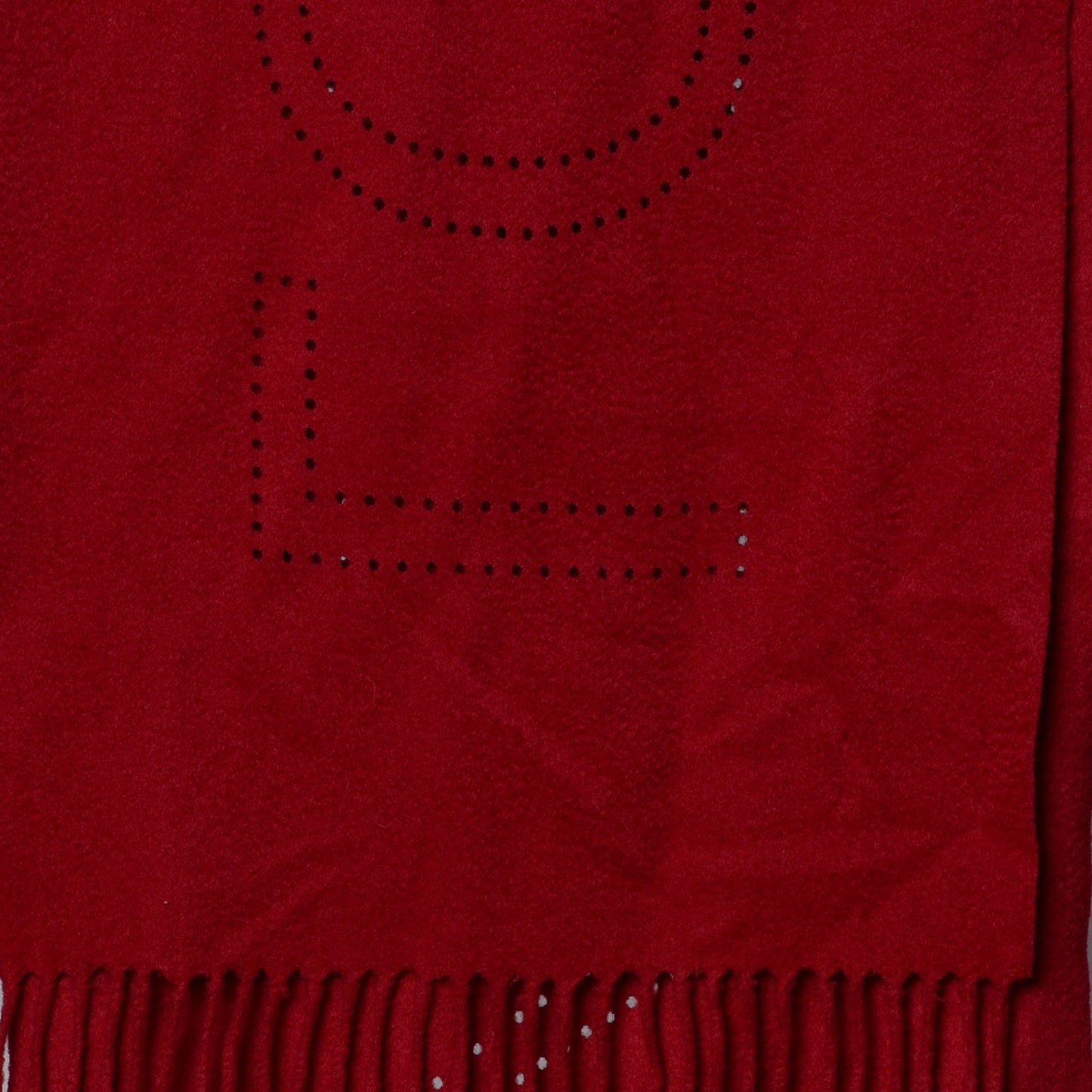 Cashmere Perforated Scarf Red