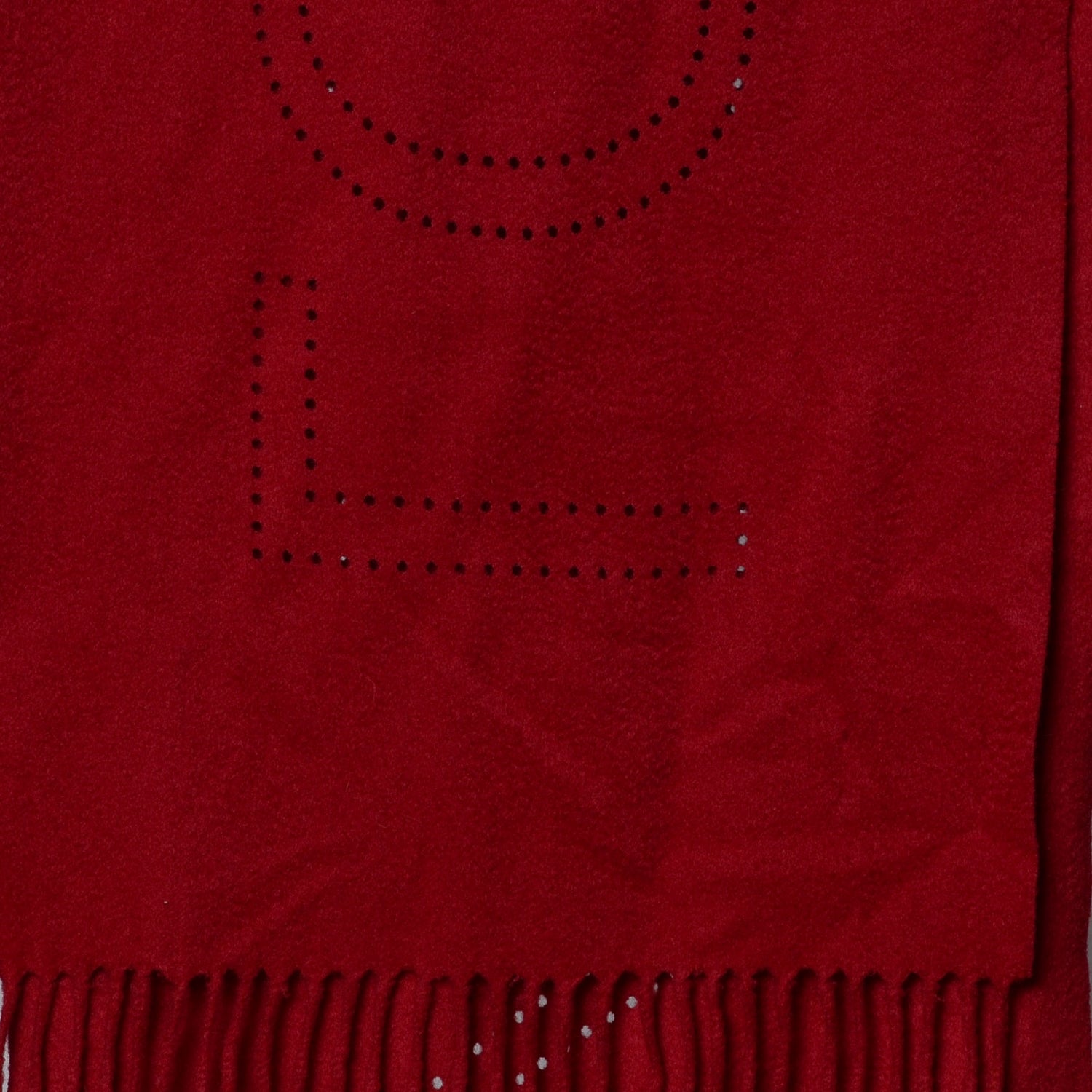 Louis Vuitton Cashmere Perforated Scarf Red 1 of 6