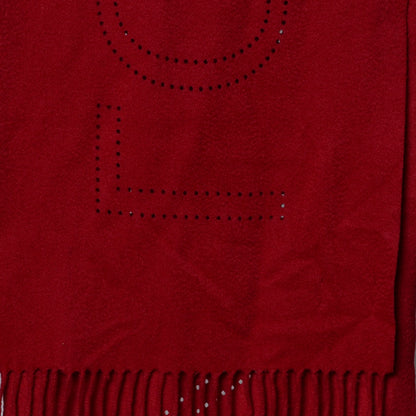 Louis Vuitton Cashmere Perforated Scarf Red 1 of 6